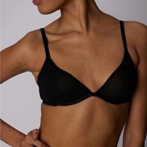 NWOT Parade, sheer underwire triangle bra, black 34B